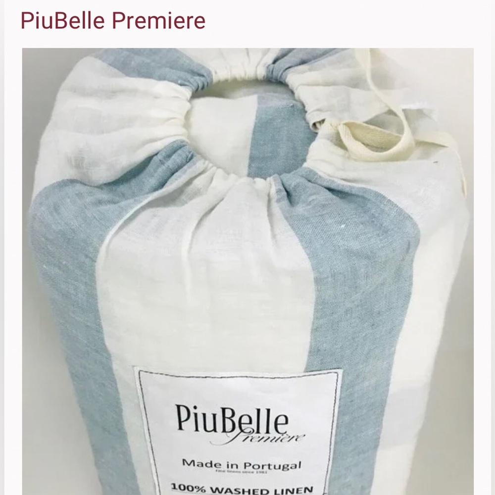 NIP! GORGEOUS QUEEN PIUBELLE 4 PC "RUFFLED" SHEET SET. 2" wide stripe.